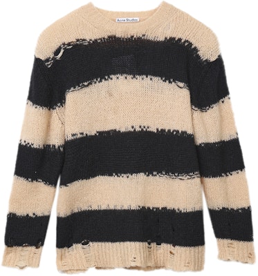 (W) Acne Studios Sweater Hitam Berbelang & Distressed. A60209-CHI Lookbook (W) Acne Studios Sweater Hitam Berbelang & Distressed. A60209-CHI