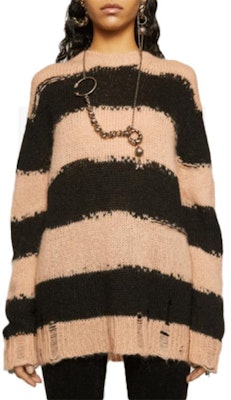 (W) Acne Studios Sweater Hitam Berbelang & Distressed. A60209-CHI Shop (W) Acne Studios Sweater Hitam Berbelang & Distressed. A60209-CHI