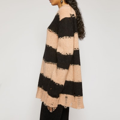 (W) Acne Studios Sweater Hitam Berbelang & Distressed. A60209-CHI Purchase (W) Acne Studios Sweater Hitam Berbelang & Distressed. A60209-CHI