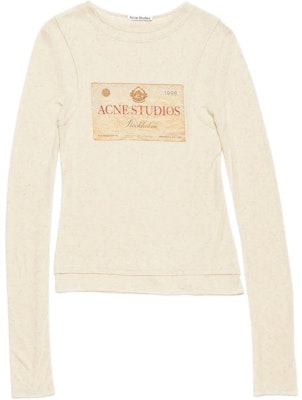 (W) Acne Studios 双层长袖徽标T恤 米色 AL0435-AE9 Buy (W) Acne Studios 双层长袖徽标T恤 米色 AL0435-AE9