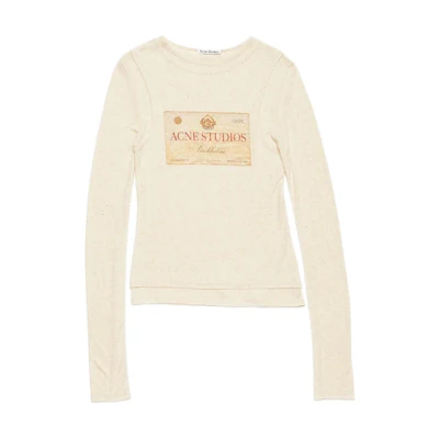 (Women) Acne Studios Double-Layered Long Sleeve Logo T-Shirt Beige AL0435-AE9