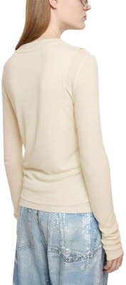 (W) Acne Studios 双层长袖徽标T恤 米色 AL0435-AE9 Details for (W) Acne Studios 双层长袖徽标T恤 米色 AL0435-AE9