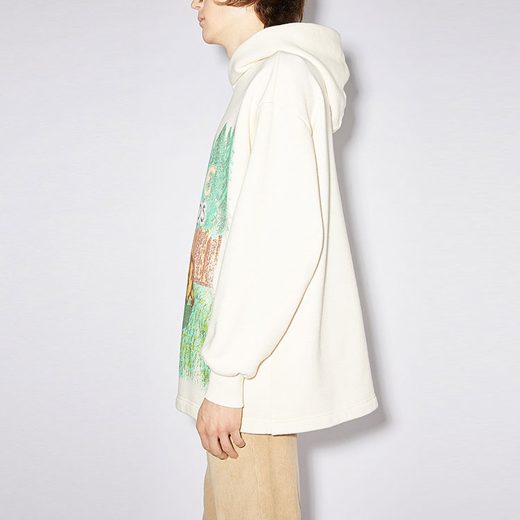 (Women) Acne Studios FW21 Beige Oversized Printed Cotton Hoodie. AI0105-BWA 圖 5
