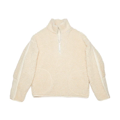 (Women) Acne Studios FW21 Beige Pullover Fleece Sweatshirt. A90388-AE9