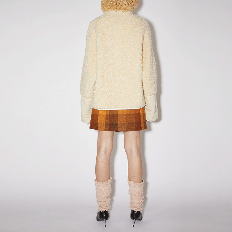 Shop (W) Acne Studios FW21 米色套頭羊毛抓絨衛衣 A90388-AE9