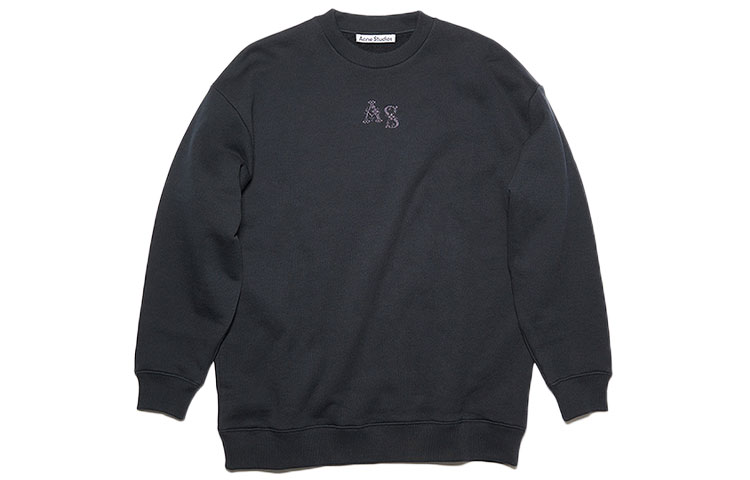 Order (W) Acne Studios FW21 黑色刺繡棉質圓領長袖上衣 AI0099-900