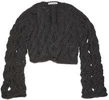 (Women) Acne Studios FW21 Black Knit Oversized Sheer Pullover Sweater A60310-AA2 (Women) Acne Studios FW21 Black Knit Oversized Sheer Pullover Sweater A60310-AA2