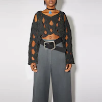 Lookbook (Women) Acne Studios FW21 Black Knit Oversized Sheer Pullover Sweater A60310-AA2