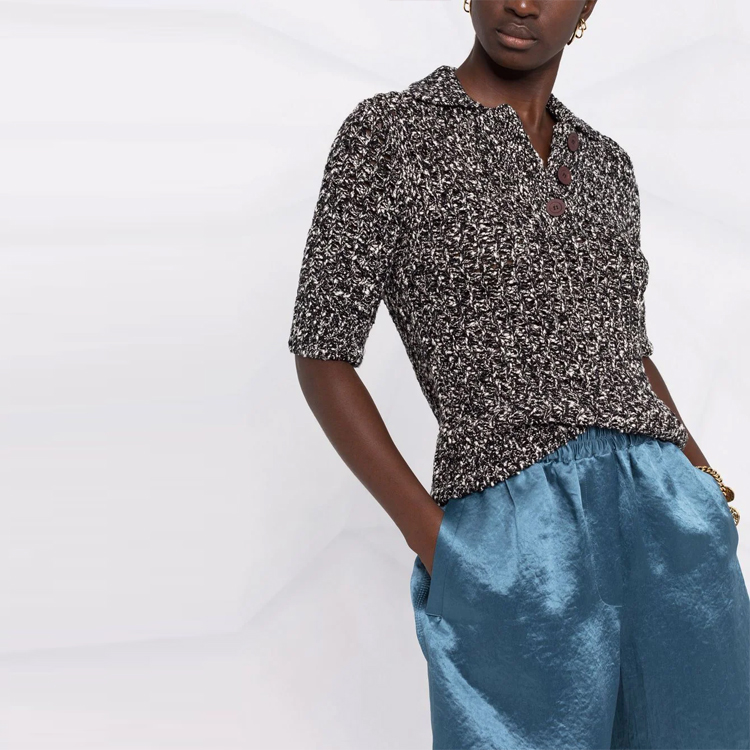 (Women) Acne Studios FW21 Black Knit Pullover Short Sleeve Sweater A60306-J83 圖 3