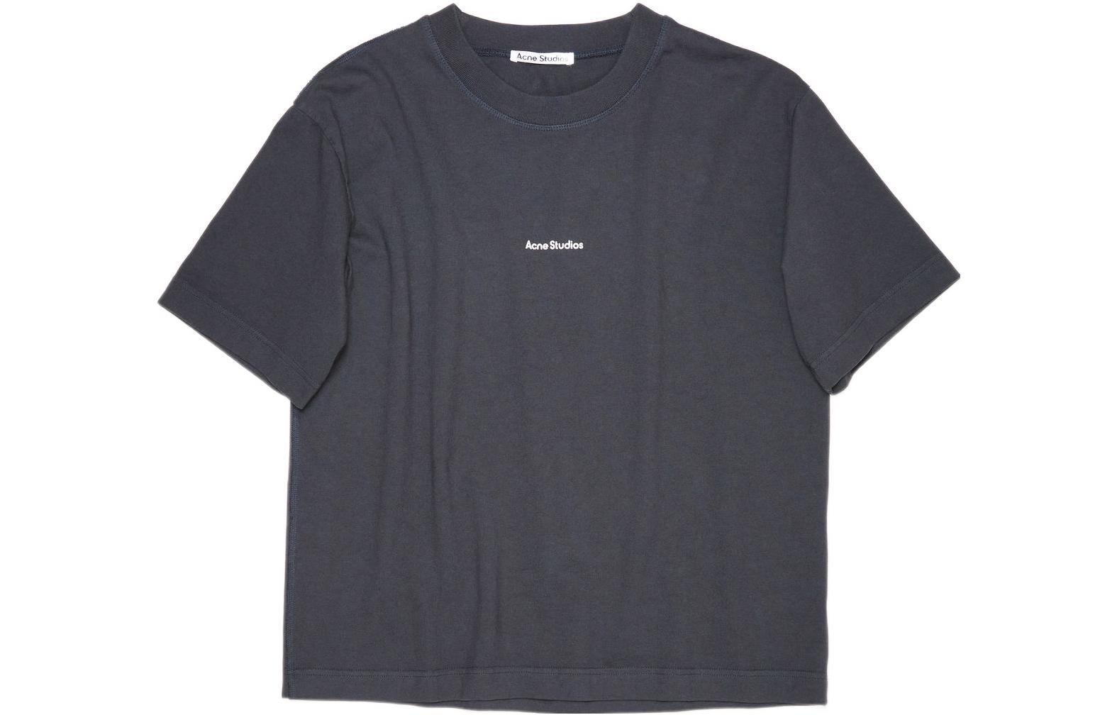 (Women) Acne Studios FW21 Black Logo Letter Short Sleeve T-Shirt. AL0135-900