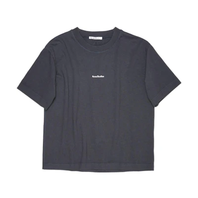 (Women) Acne Studios FW21 Black Logo Letter Short Sleeve T-Shirt. AL0135-900