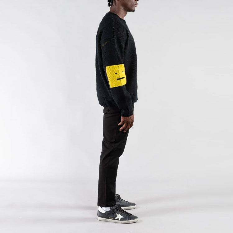 Purchase (W) アクネ ストゥディオズ FW21 ブラック ウール ロゴ入りニットセーター. C60033-BWX