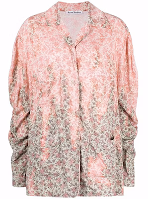 (Women) Acne Studios FW21 Bleached Effect Long Sleeve Shirt Pink Women AC0435-AV8 Order (Women) Acne Studios FW21 Bleached Effect Long Sleeve Shirt Pink Women AC0435-AV8