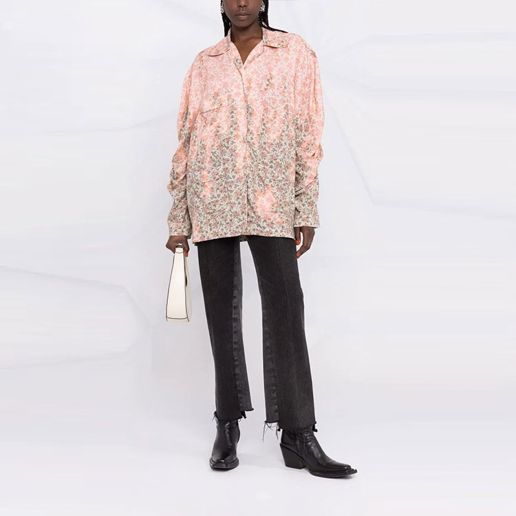 (Women) Acne Studios FW21 Bleached Effect Long Sleeve Shirt Pink Women AC0435-AV8 圖 3