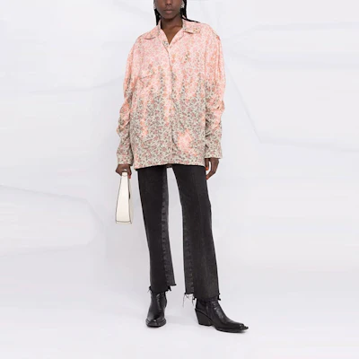 (Women) Acne Studios FW21 Bleached Effect Long Sleeve Shirt Pink Women AC0435-AV8 Lookbook (Women) Acne Studios FW21 Bleached Effect Long Sleeve Shirt Pink Women AC0435-AV8