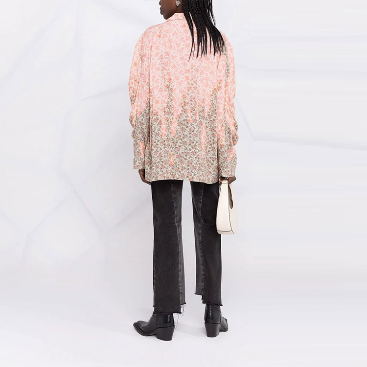 (Women) Acne Studios FW21 Bleached Effect Long Sleeve Shirt Pink Women AC0435-AV8 圖 4