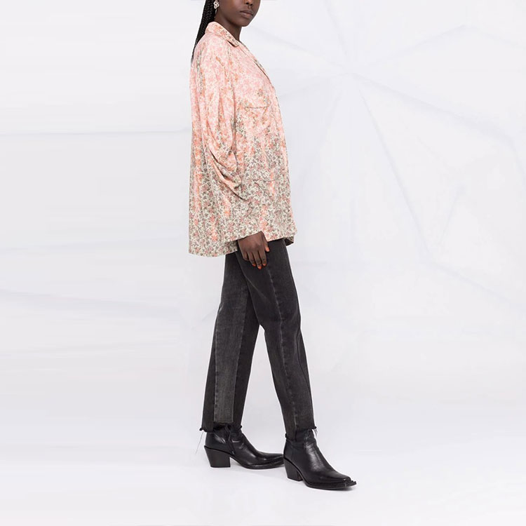 (Women) Acne Studios FW21 Bleached Effect Long Sleeve Shirt Pink Women AC0435-AV8 圖 5