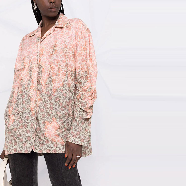 (Women) Acne Studios FW21 Bleached Effect Long Sleeve Shirt Pink Women AC0435-AV8 圖 6