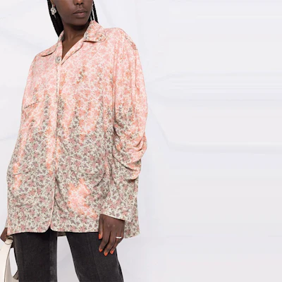 (Women) Acne Studios FW21 Bleached Effect Long Sleeve Shirt Pink Women AC0435-AV8 Details for (Women) Acne Studios FW21 Bleached Effect Long Sleeve Shirt Pink Women AC0435-AV8