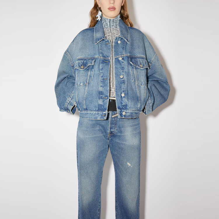 Purchase (W) Chaqueta de Denim Vintage Azul Acne Studios FW21 Corte Clásico Oversized A90390-863