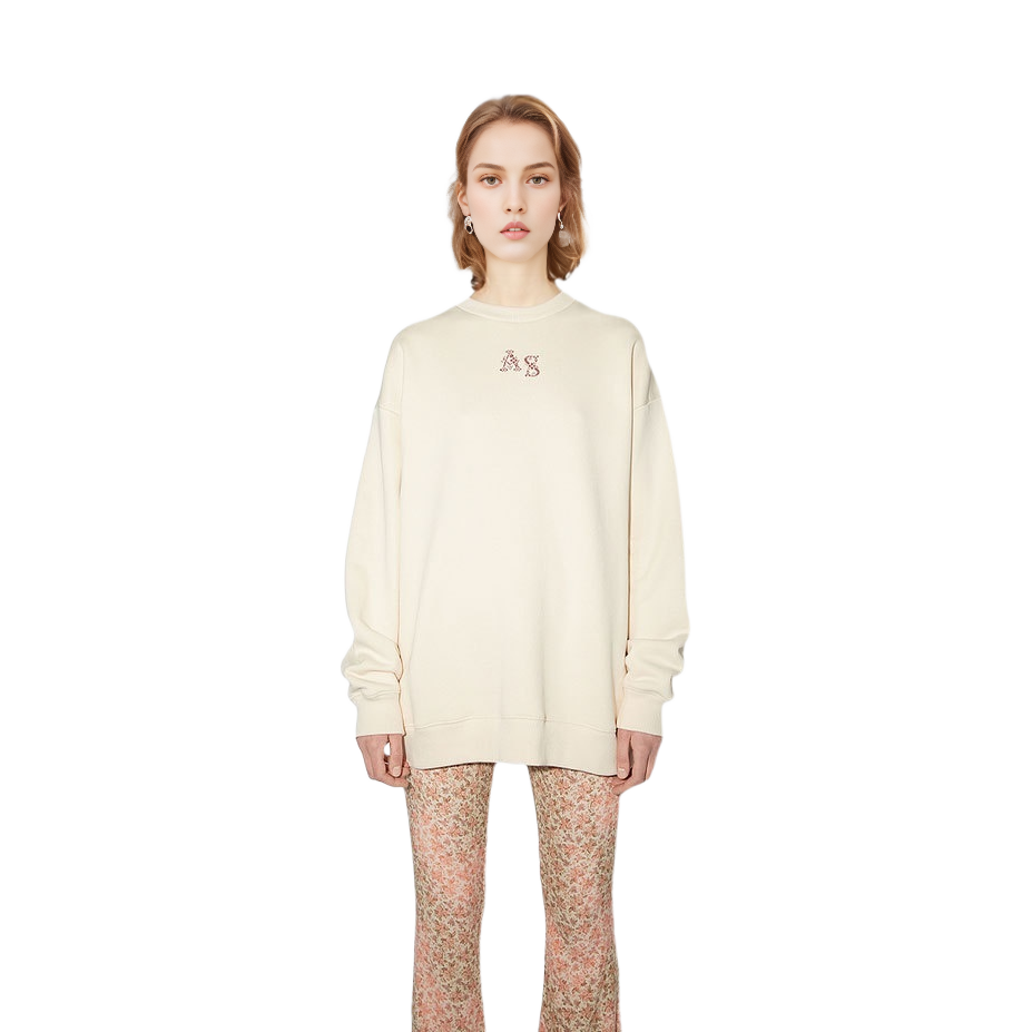 Lookbook (W) Acne Studios FW21 刺繡標誌米色圓領長袖織衫 AI0099-AE9