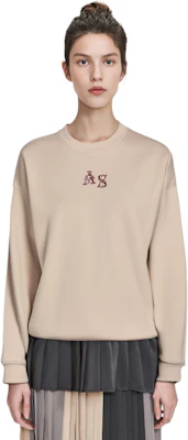 (W) Acne Studios FW21 刺繡標誌米色圓領長袖織衫 AI0099-AE9 1