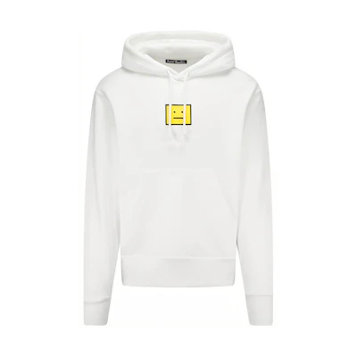 (Women) Acne Studios FW21 Face Logo Drawstring Hoodie White. CI0073-183