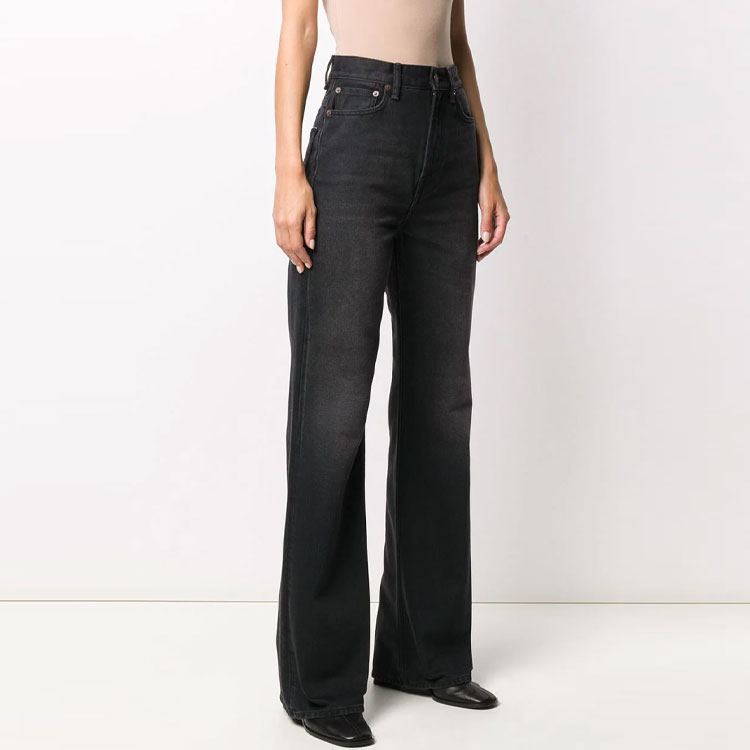 (Women) Acne Studios FW21 High-Waist Black Flare Denim Jeans A00193969-WASHED 圖 5