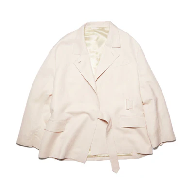 (Women) Acne Studios FW21 Lined Solid Color Blazer - White AH0150-AD5
