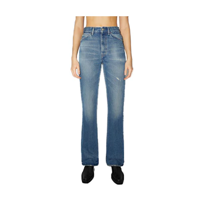 (Women) Acne Studios FW21 Mid-Rise Flare Blue Wide-Leg Jeans 1977. A00309-863