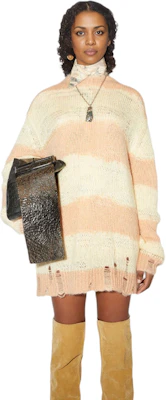 (Women) Acne Studios FW21 Oversized Distressed Striped Sweater Women Yellow. A60243-CMH101 Lookbook (Women) Acne Studios FW21 Oversized Distressed Striped Sweater Women Yellow. A60243-CMH101