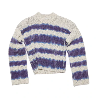 (Women) Acne Studios FW21 Striped Wool Pullover Sweater Purple A60289-AEM
