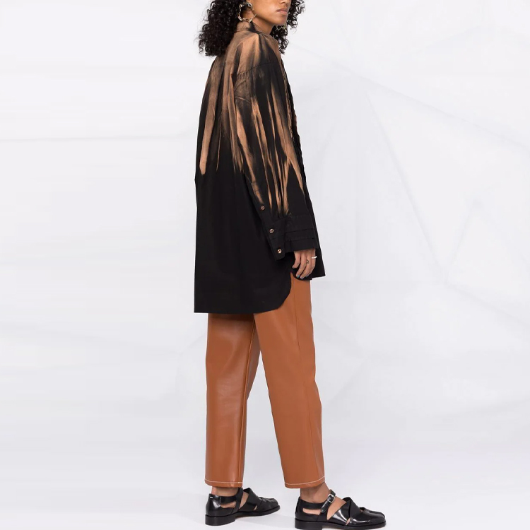 Details for (W) Camisa de Manga Larga Bicolor Pleated Acne Studios FW21 Diseño Colorblock. AC0397-900