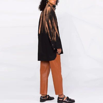 (W) Camisa de Manga Larga Bicolor Pleated Acne Studios FW21 Diseño Colorblock. AC0397-900 Details for (W) Camisa de Manga Larga Bicolor Pleated Acne Studios FW21 Diseño Colorblock. AC0397-900