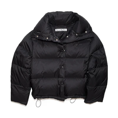 (Women) Acne Studios FW22 Black Cotton Padded Long-Sleeve Coat Jacket. A90456-900