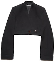 (Women) Acne Studios FW22 Black Cropped Long-Sleeve Solid Button Blazer. AH0203-900 (Women) Acne Studios FW22 Black Cropped Long-Sleeve Solid Button Blazer. AH0203-900