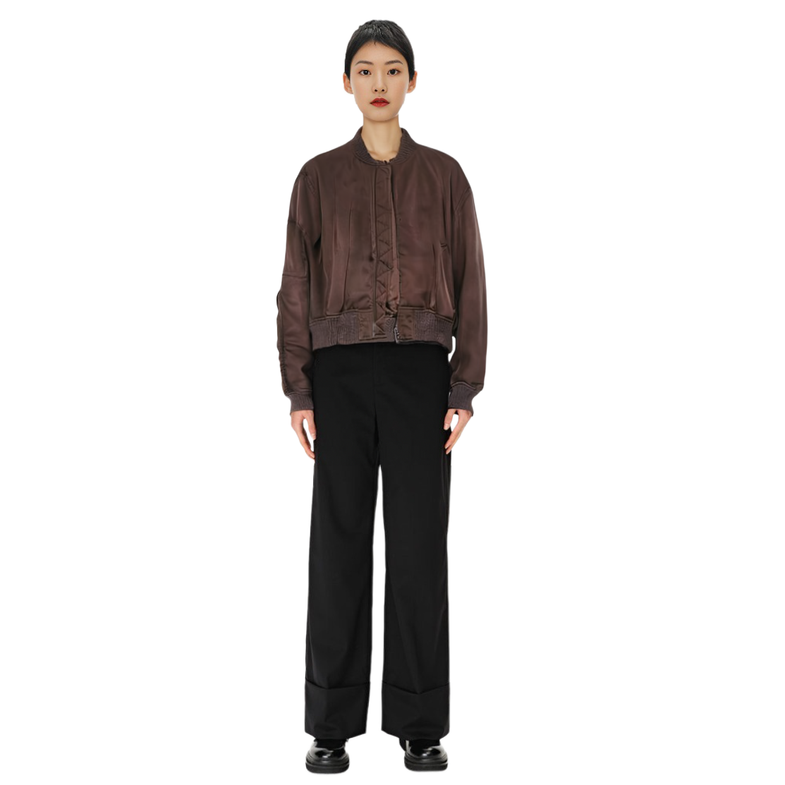 Details for (W) Acne Studios FW22 Chaqueta Cropped Manga Larga Color Sólido. A90467-ADN