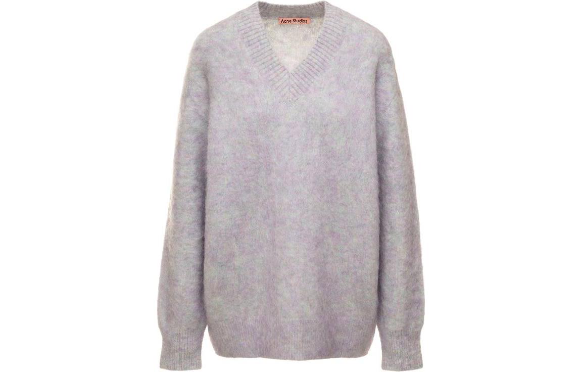 (Women) Acne Studios FW22  Green Mixed Knit V-Neck Pullover Sweater. A60386-CXM 圖 2