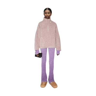 (Women) Acne Studios FW22 Half-Zip Colorblock Fleece Pullover Pink. A90388-ADI