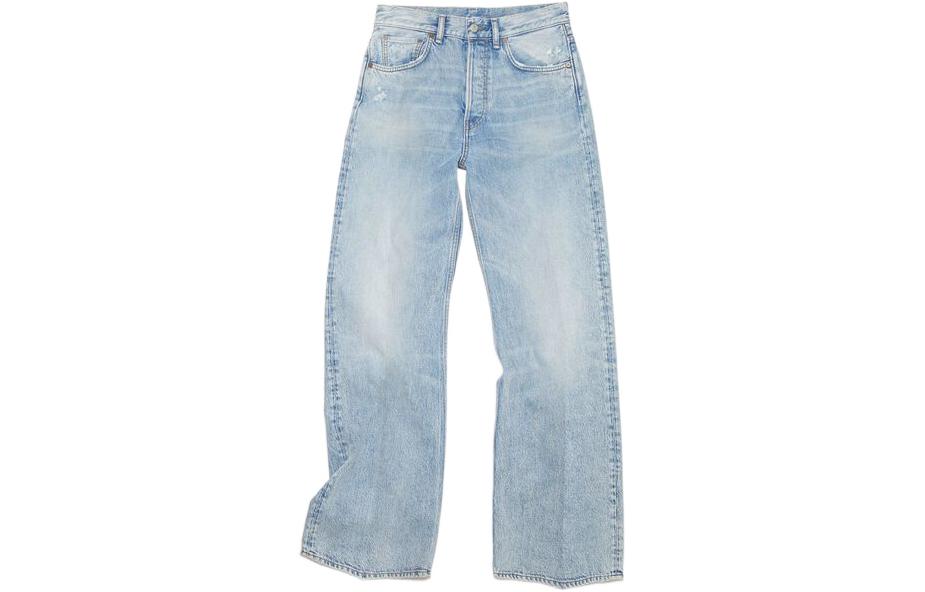 (Women) Acne Studios FW22  High-Waisted Wide-Leg Loose Fit Jeans Light Blue Denim. A00385-228 圖 2