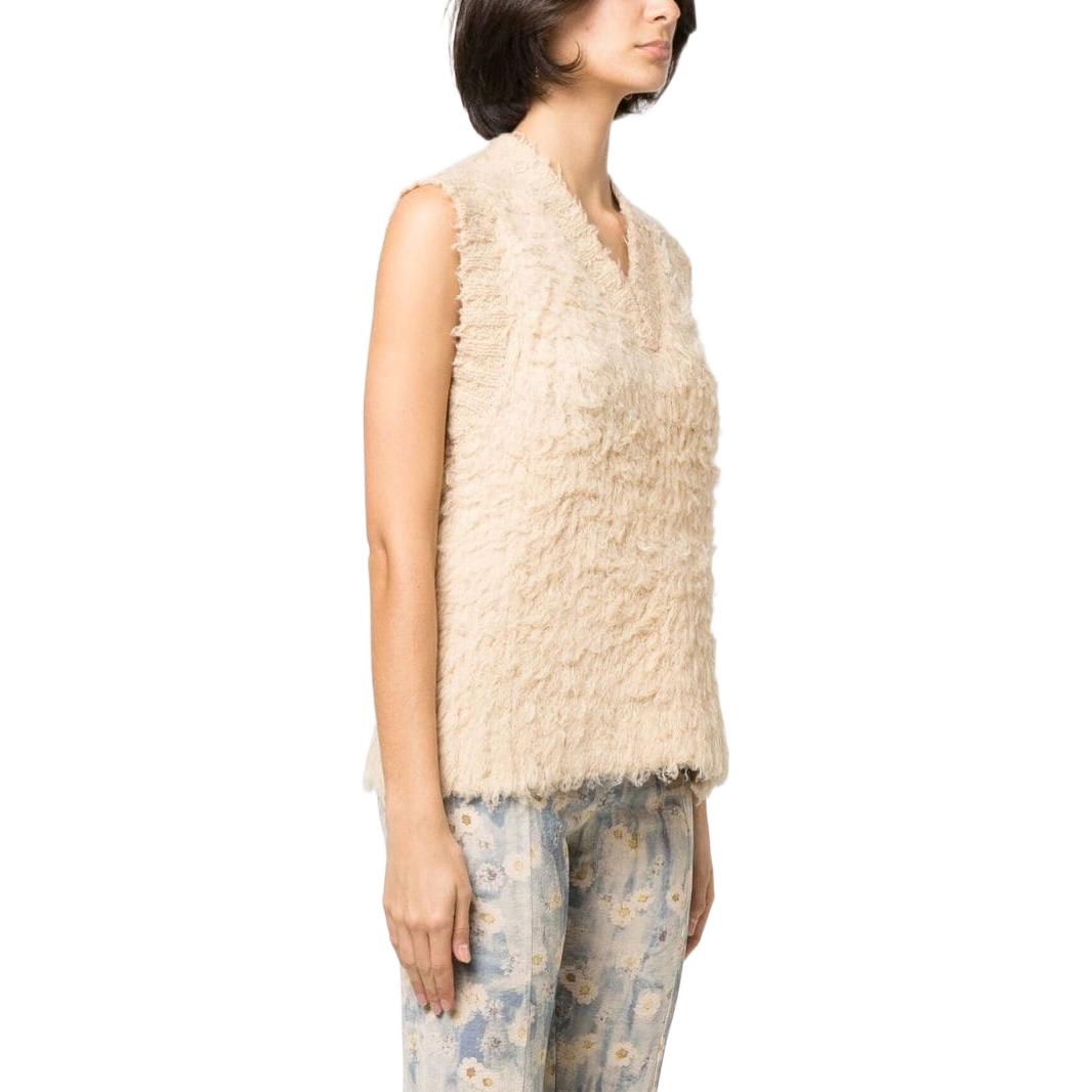 Purchase (W) Acne Studios FW22 Rompi Tanpa Lengan V-Neck Camel Brown. A60430-ALJ