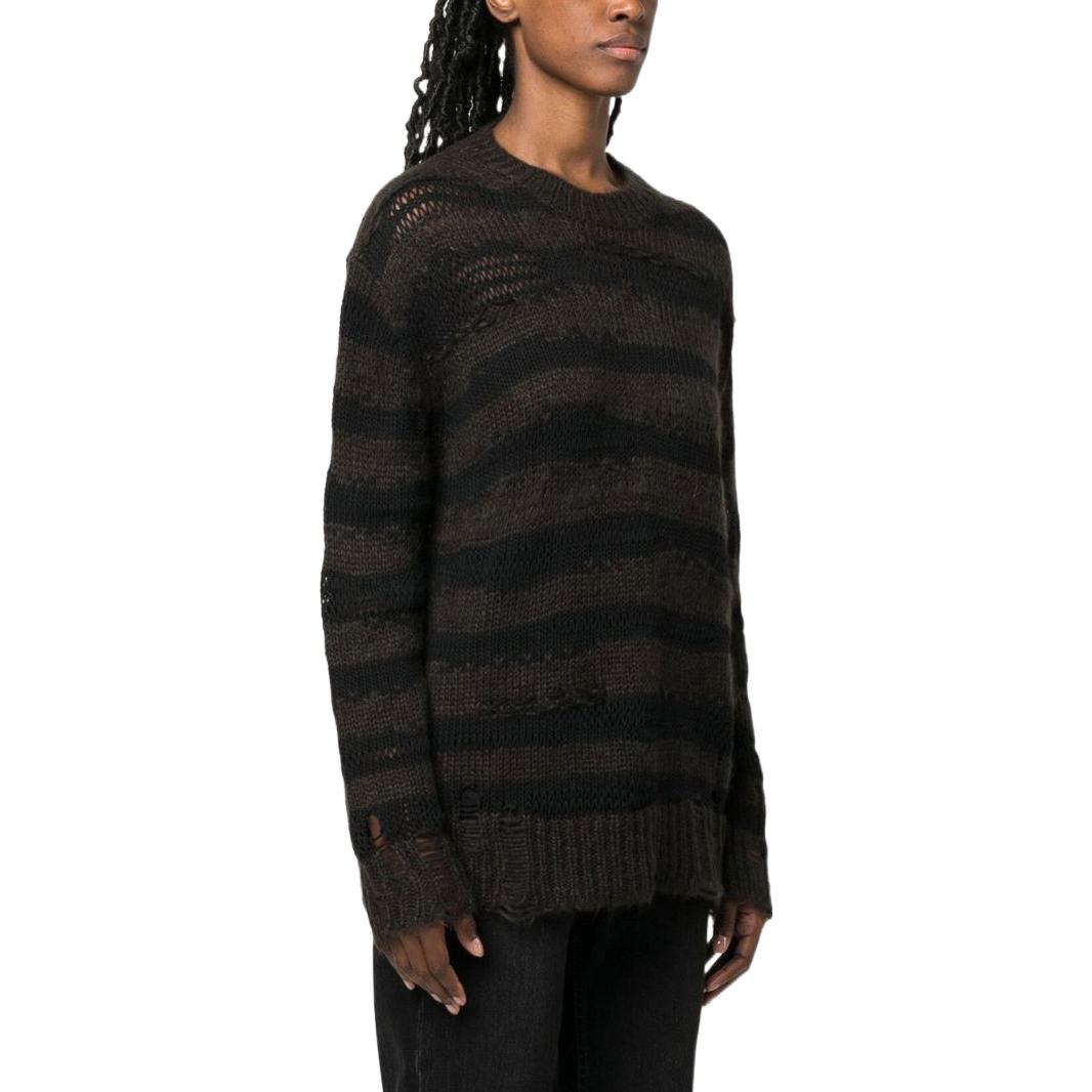 Purchase (W) 아크네 스튜디오 FW22 스트라이프 컷아웃 니트 스웨터 차콜 그레이. A60399-DF5