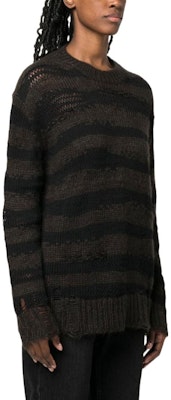 (W) 아크네 스튜디오 FW22 스트라이프 컷아웃 니트 스웨터 차콜 그레이. A60399-DF5 Purchase (W) 아크네 스튜디오 FW22 스트라이프 컷아웃 니트 스웨터 차콜 그레이. A60399-DF5