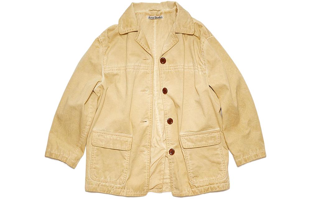 (Women) Acne Studios FW22 Beige Single-Breasted Collared Jacket A90477-AEK