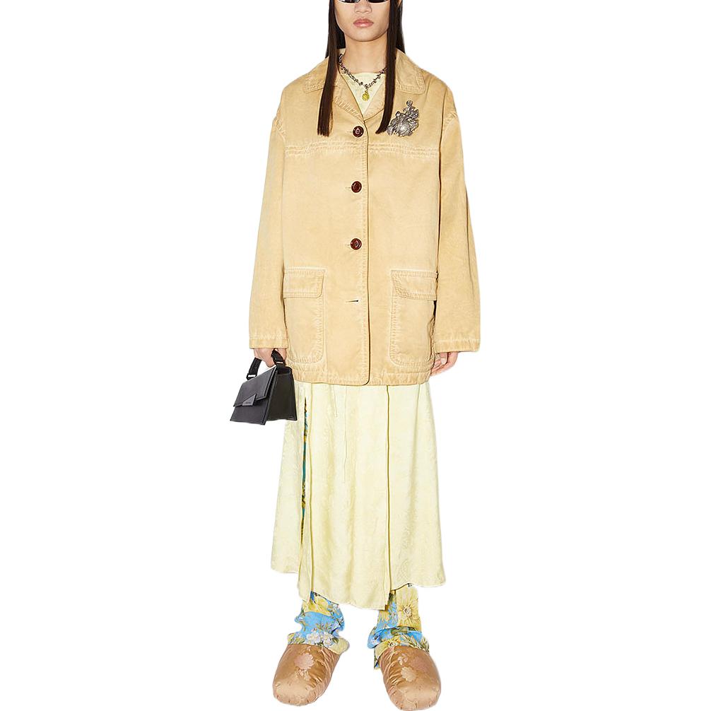 Lookbook (W) 아크네 스튜디오 FW22 베이지 싱글 브레스티드 칼라 자켓 A90477-AEK