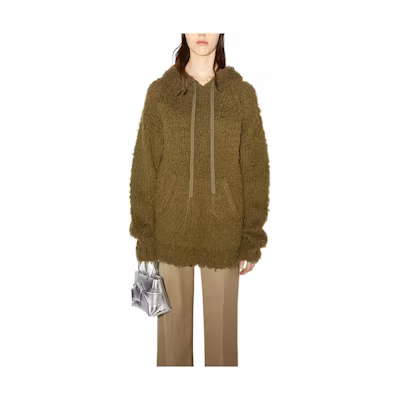 (Women) Acne Studios FW22 Green Wool Knitted Hoodie Sweater A60380-AB6
