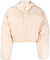 (Women) Acne Studios FW22 Logo Print Short Puffer Jacket Sand Beige A90497-AE0 (Women) Acne Studios FW22 Logo Print Short Puffer Jacket Sand Beige A90497-AE0