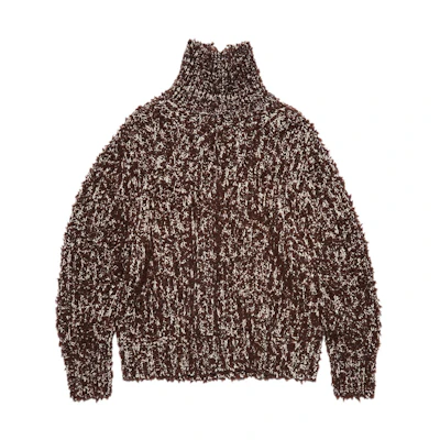 (Women) Acne Studios FW22 Oversized Turtleneck Sweater Chocolate Brown A60381-ADN