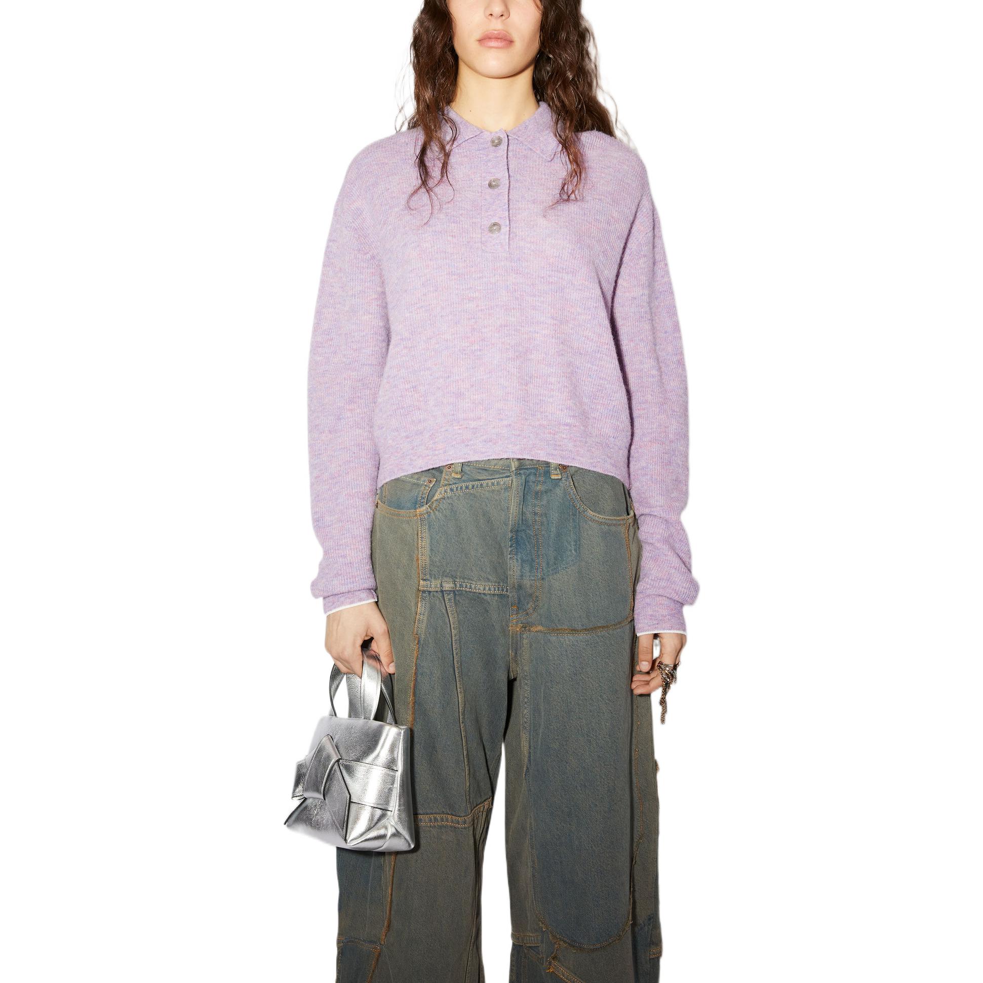(Women) Acne Studios FW22 Purple Pink Wool Cashmere Polo Knit Sweater FN-WN-KNIT000457 圖 3