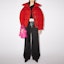 Shop (Women) Acne Studios FW22 Red Down Puffer Jacket with Zipper and Hood A90456-AQJ